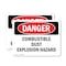 Signmission Combustible Dust Explosion Hazard Danger Sign, Vinyl Decal, 10in W x 7in L, 2PK OS-2PACK-DS-D-710-L-1831 - alternate 1